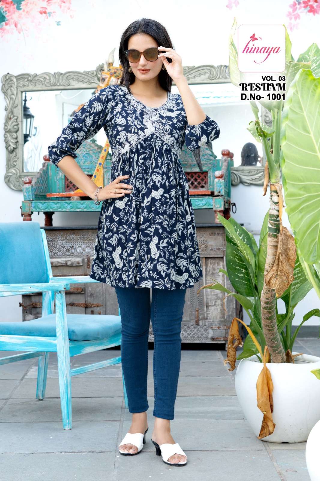 HINAYA RESHAM VOL 3 FANCY TUNIC TOPS 