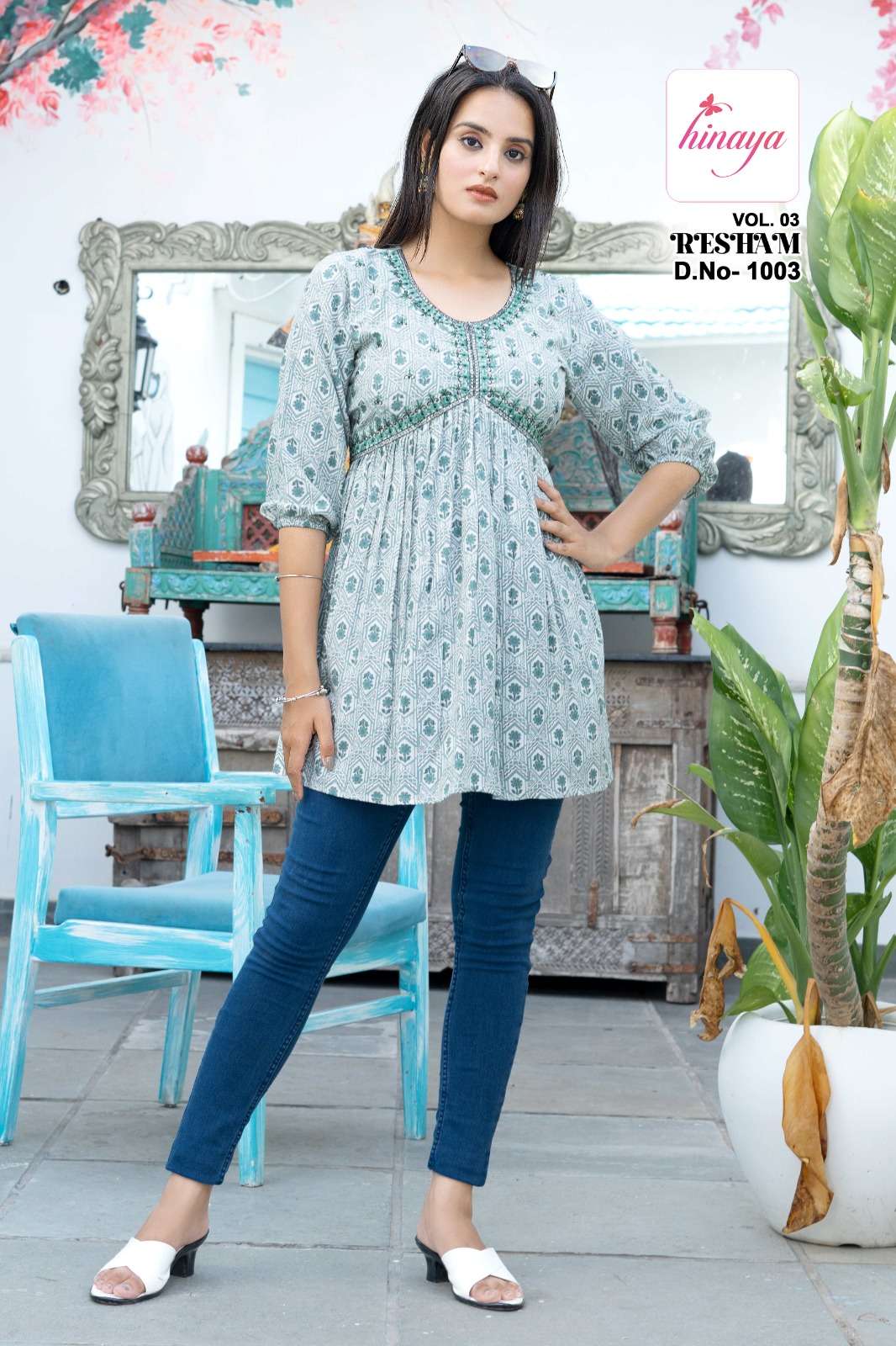 HINAYA RESHAM VOL 3 FANCY TUNIC TOPS 
