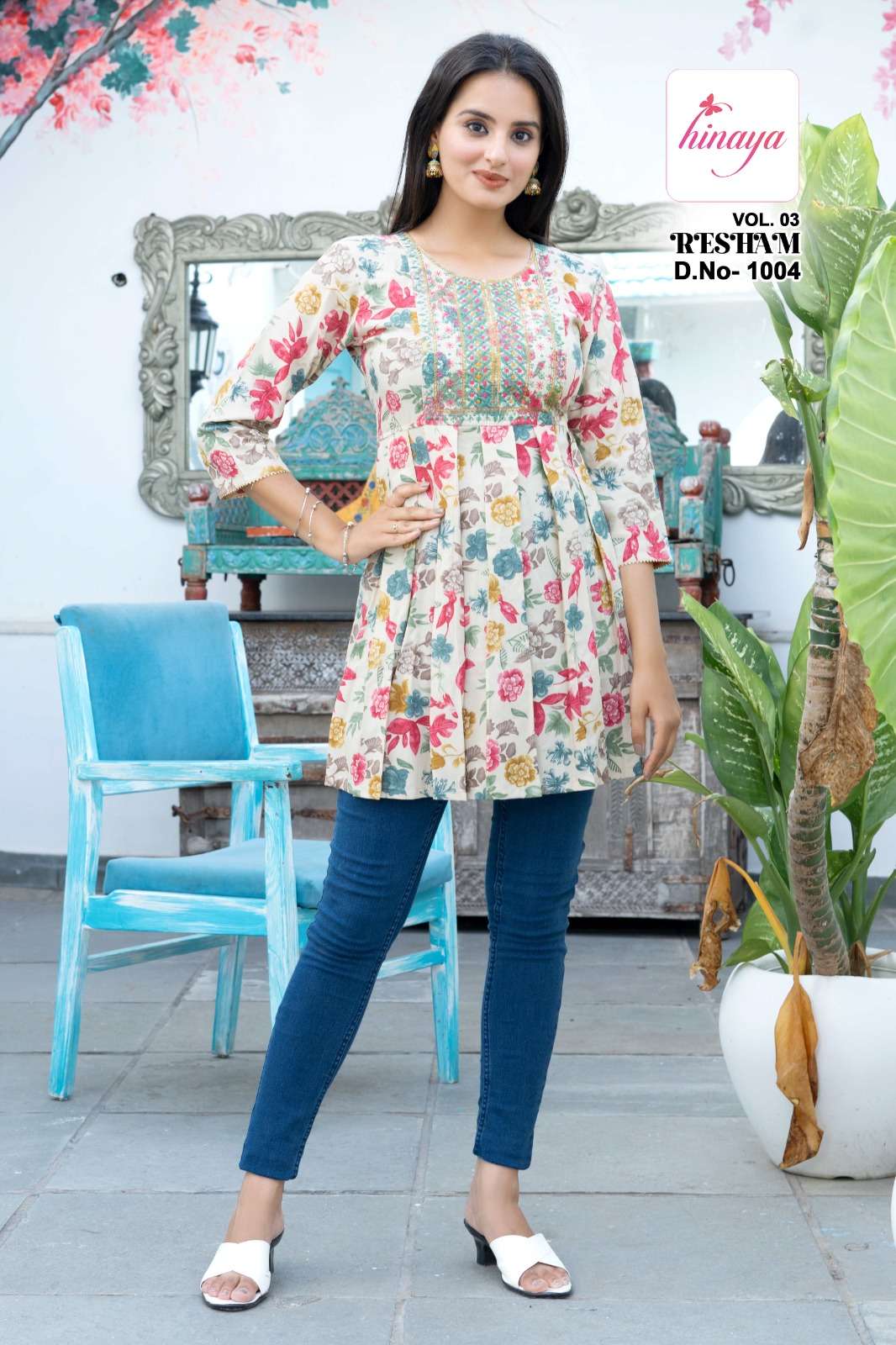 HINAYA RESHAM VOL 3 FANCY TUNIC TOPS 