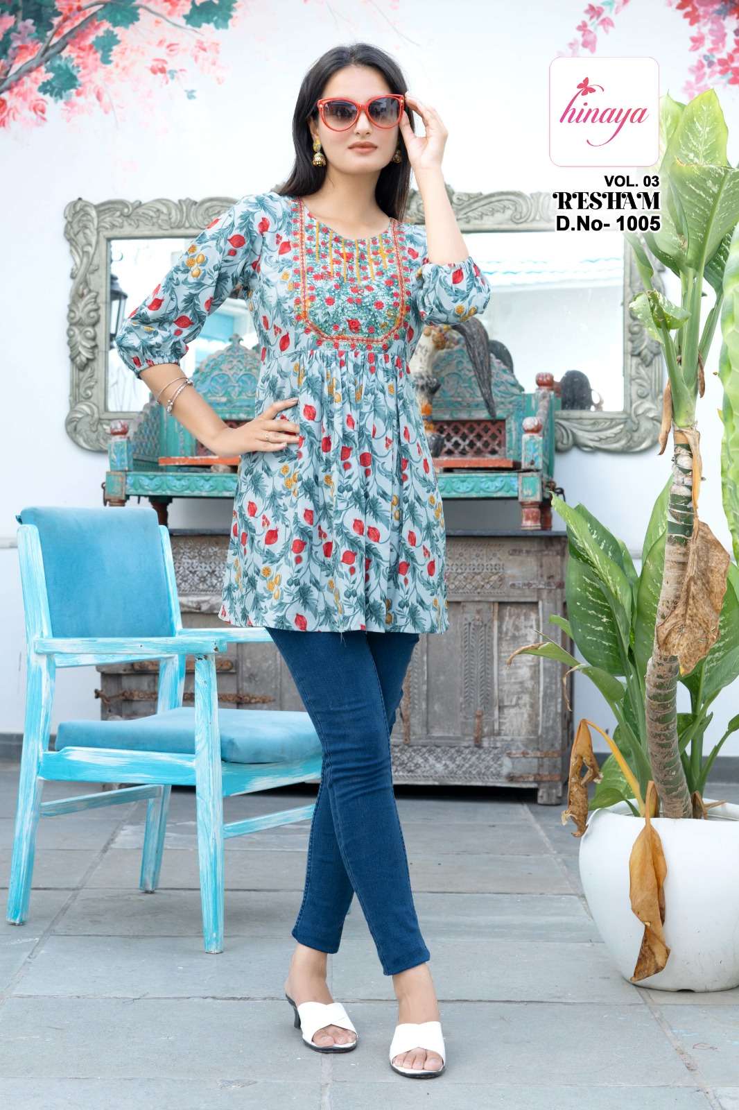 HINAYA RESHAM VOL 3 FANCY TUNIC TOPS 