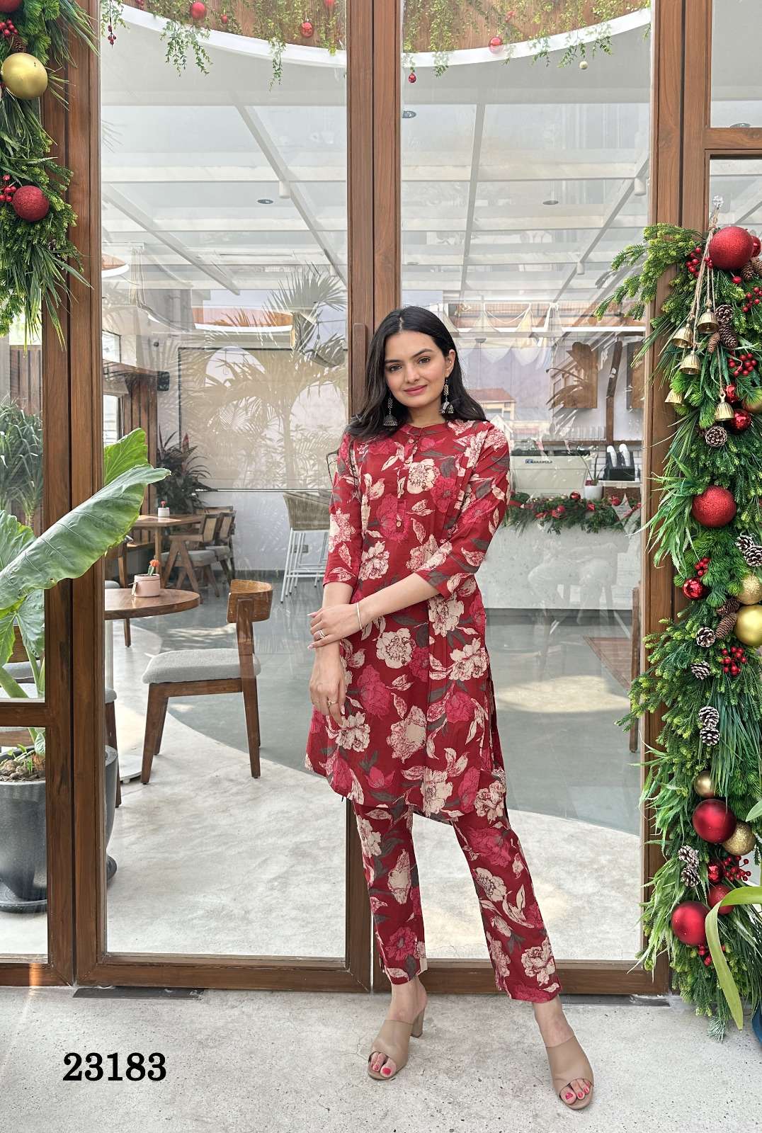 INDIRA 23183 COTTON PRINT KURTI WITH PANT SET 