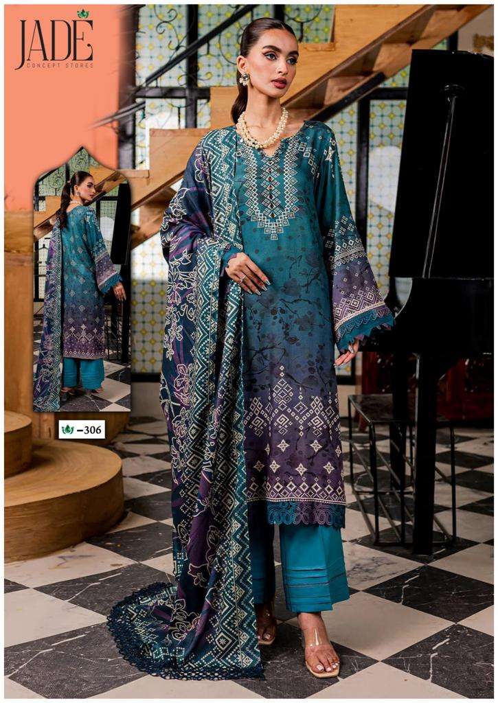 JADE CRIMSON EXCLUSIVE HEAVY LAWN COLLECTION VOL 3 LAWN COTTON SUIT	