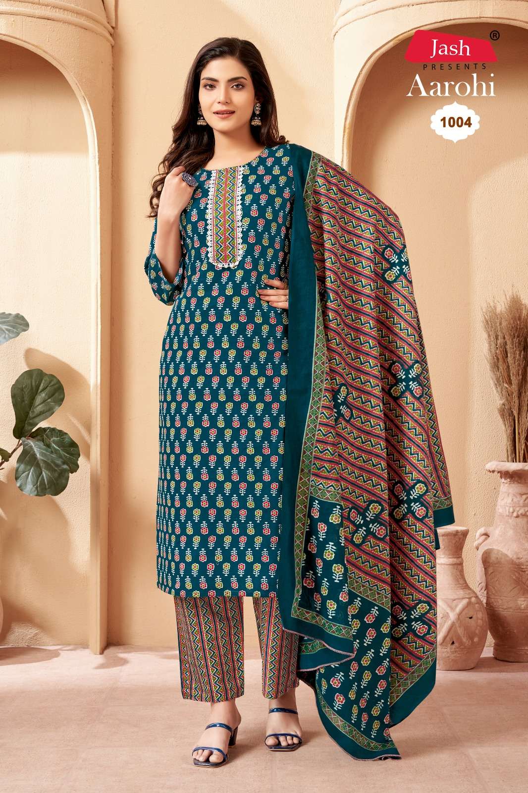 JASH AAROHI VOL 1 COTTON PRINTED KURTI COMBO SET             