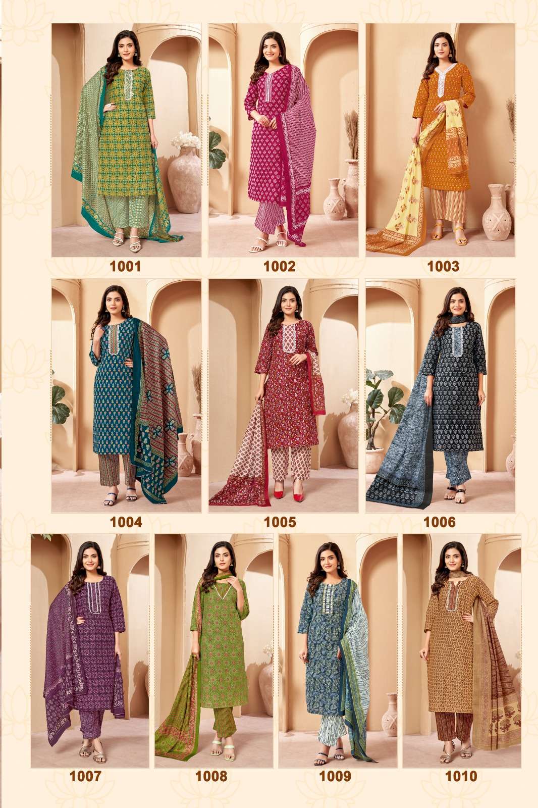 JASH AAROHI VOL 1 COTTON PRINTED KURTI COMBO SET             