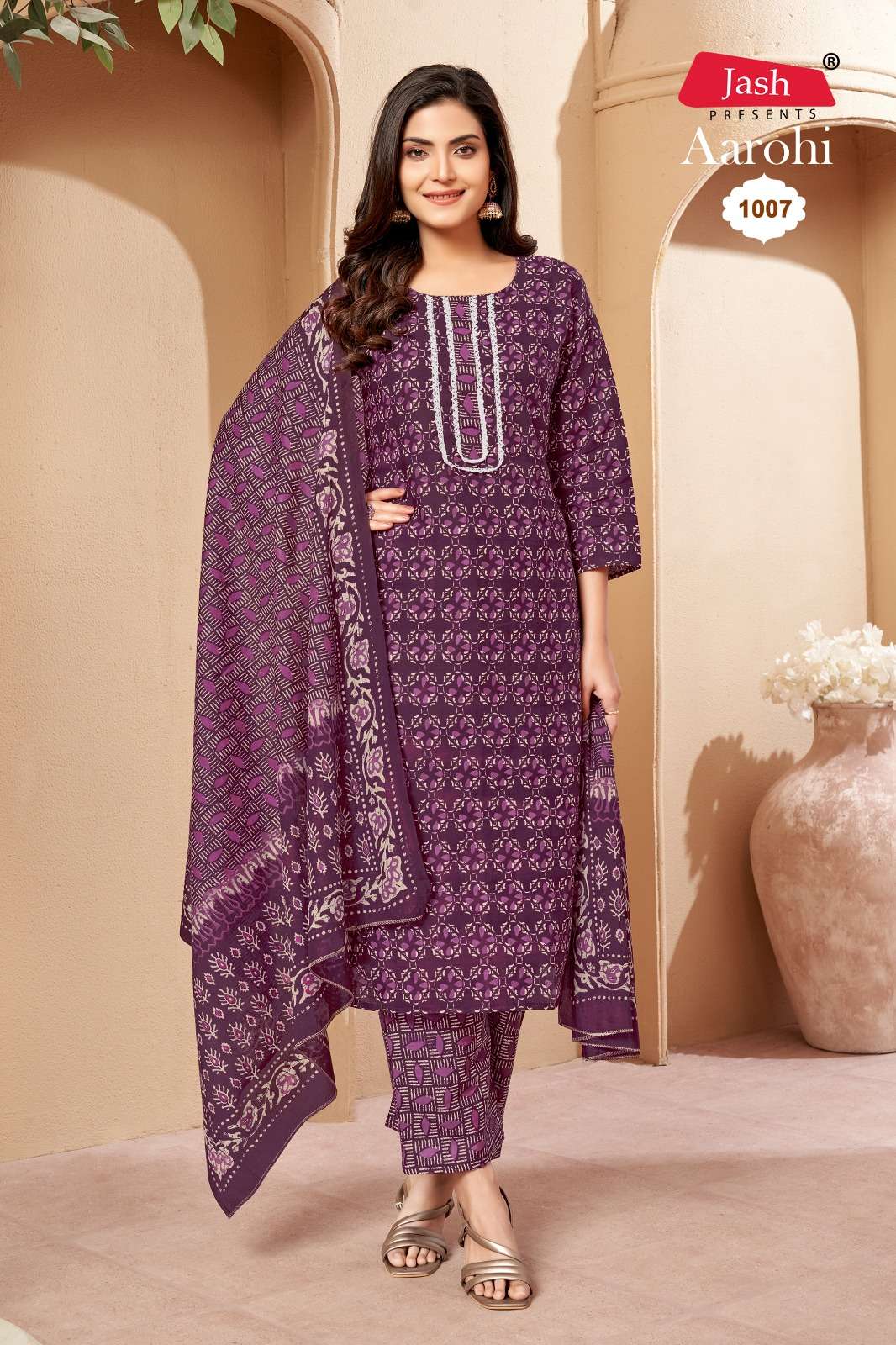 JASH AAROHI VOL 1 COTTON PRINTED KURTI COMBO SET             