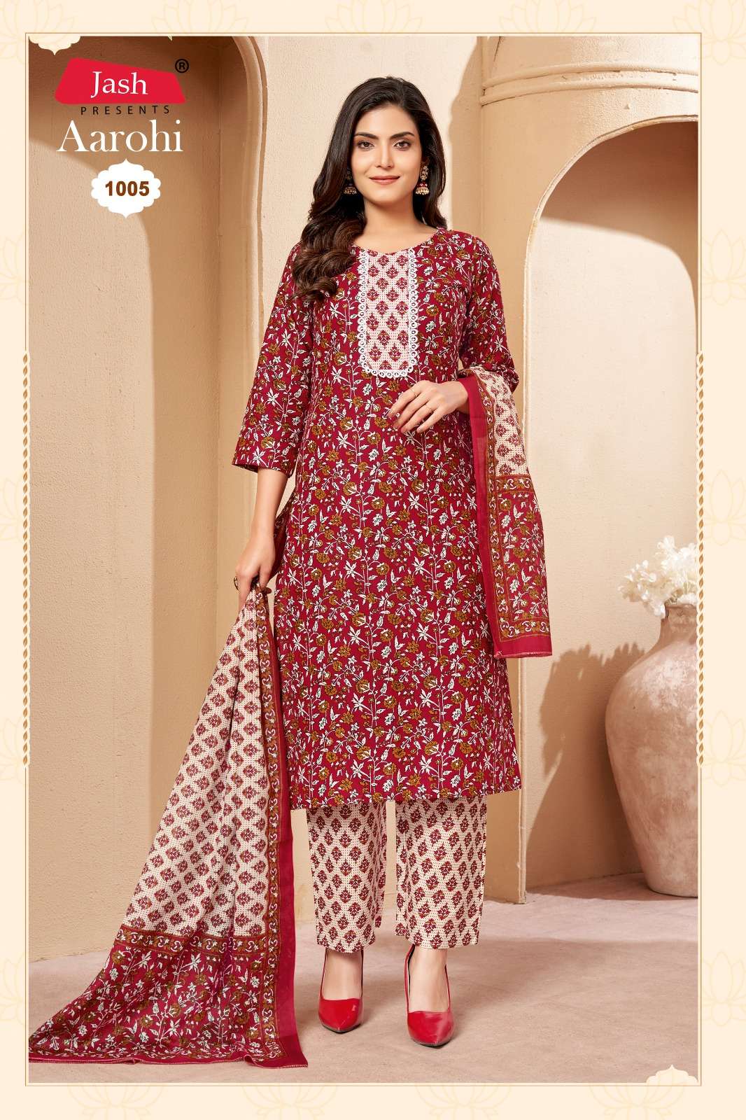 JASH AAROHI VOL 1 COTTON PRINTED KURTI COMBO SET             