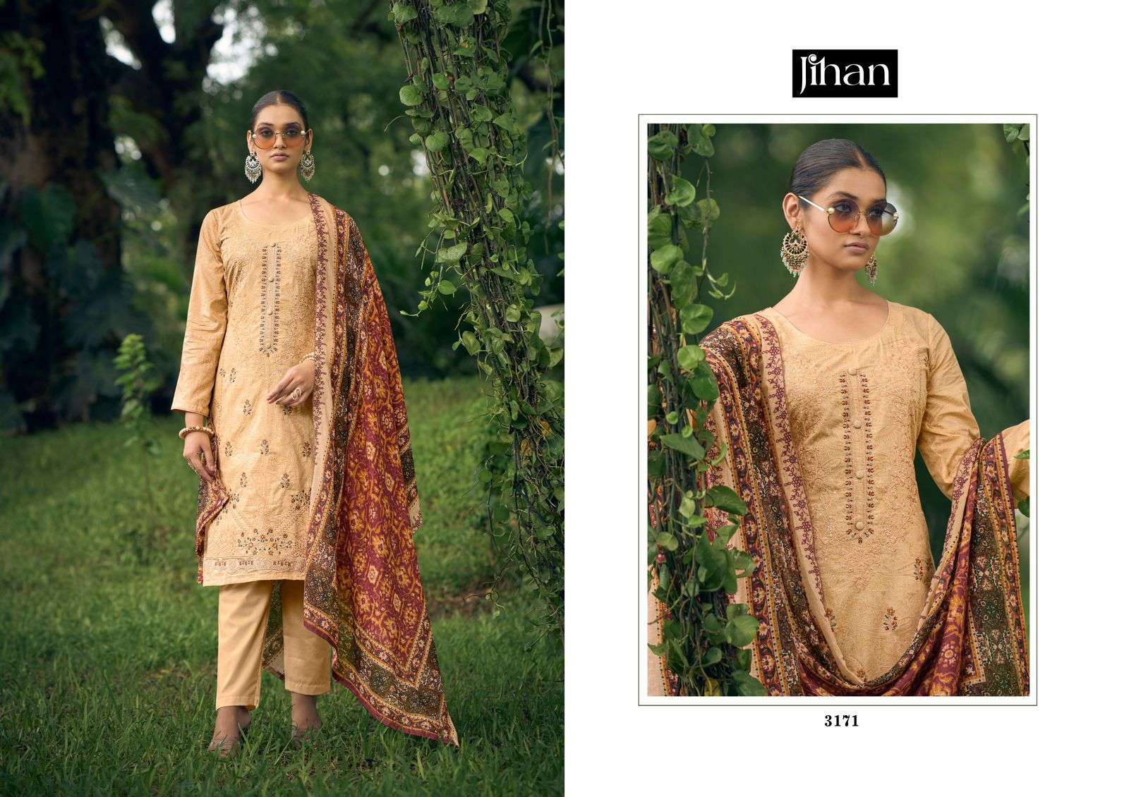 JIHAN BIN SAEED LAWN COLLECTION VOL 7  FANCY DESIGNER SUITS