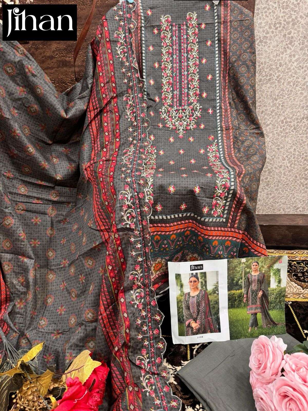 JIHAN BIN SAEED LAWN COLLECTION VOL 7  FANCY DESIGNER SUITS