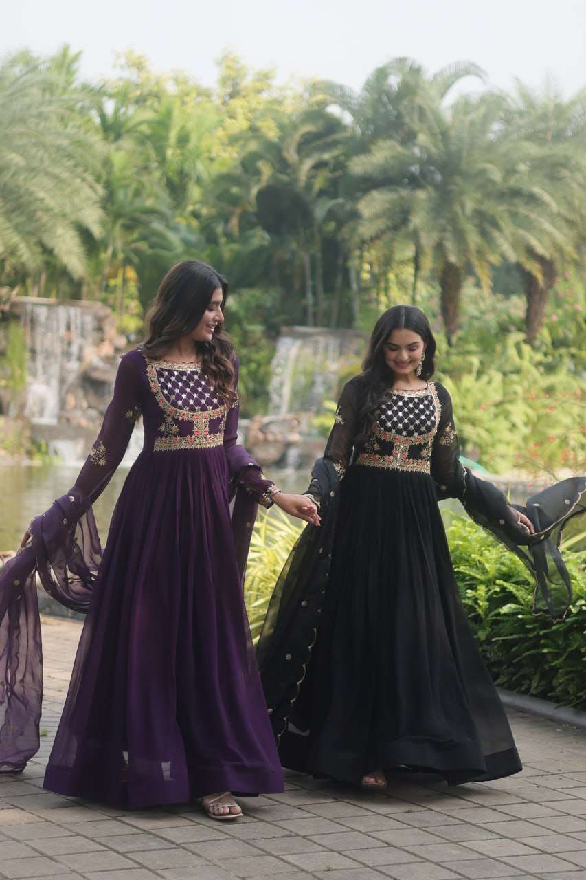 KA 1069 READYMADE GOWN DUPATTA