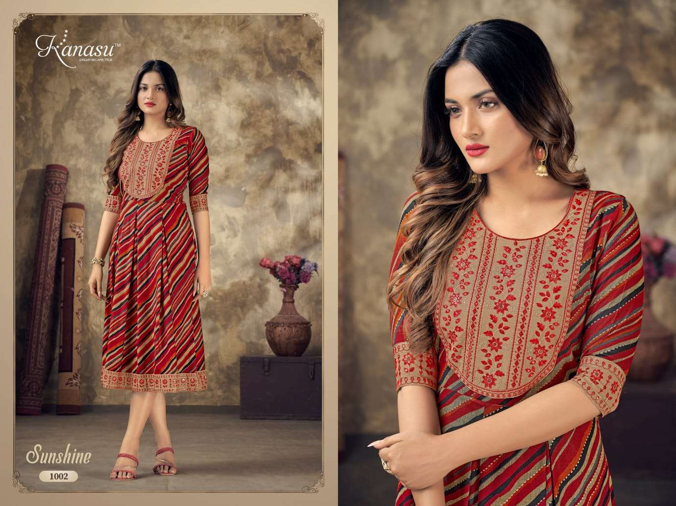 KANASU SUNSHINE RAYON CAPSUL PRINT KURTI