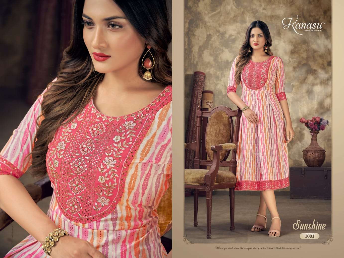 KANASU SUNSHINE RAYON CAPSUL PRINT KURTI