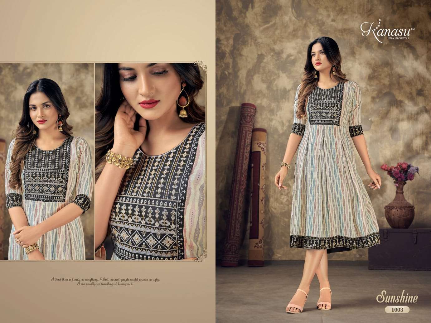 KANASU SUNSHINE RAYON CAPSUL PRINT KURTI