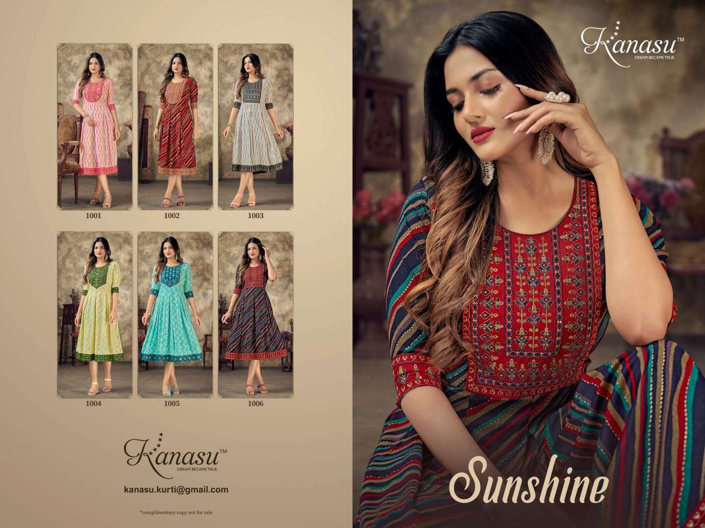 KANASU SUNSHINE RAYON CAPSUL PRINT KURTI