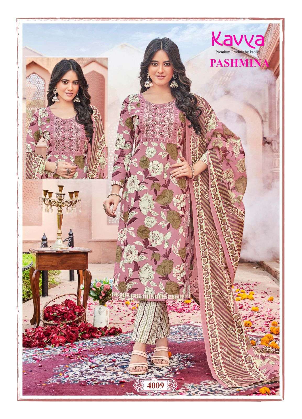 KAVYA  PASHMINA VOL 4 KURTI COMBO SET 