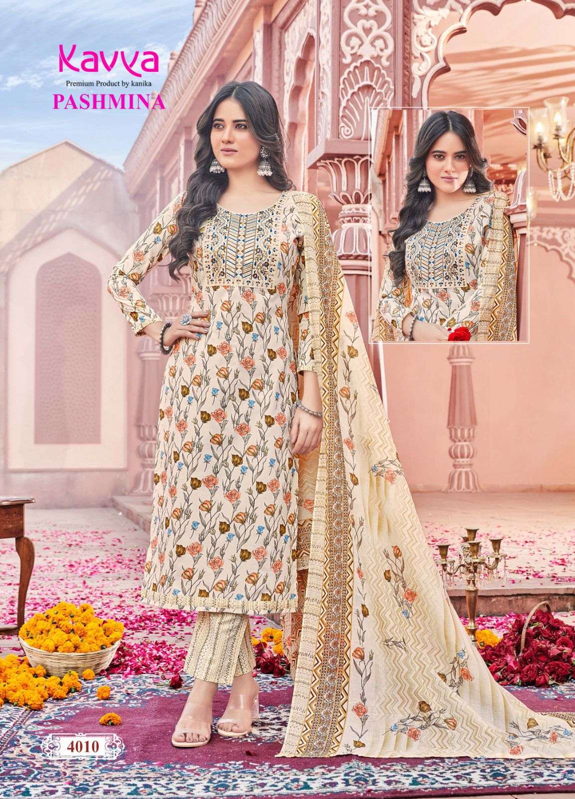 KAVYA  PASHMINA VOL 4 KURTI COMBO SET 