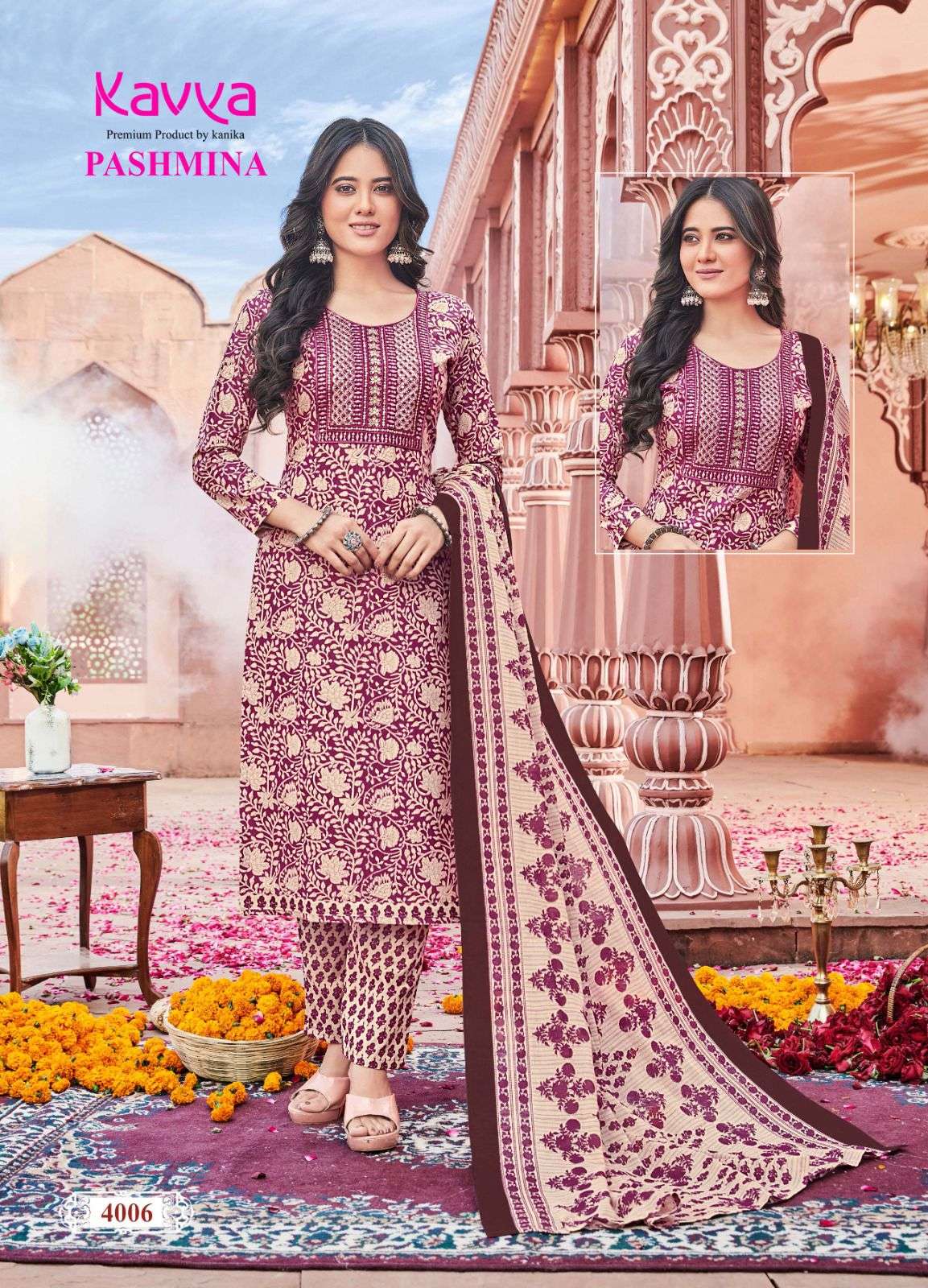 KAVYA  PASHMINA VOL 4 KURTI COMBO SET 
