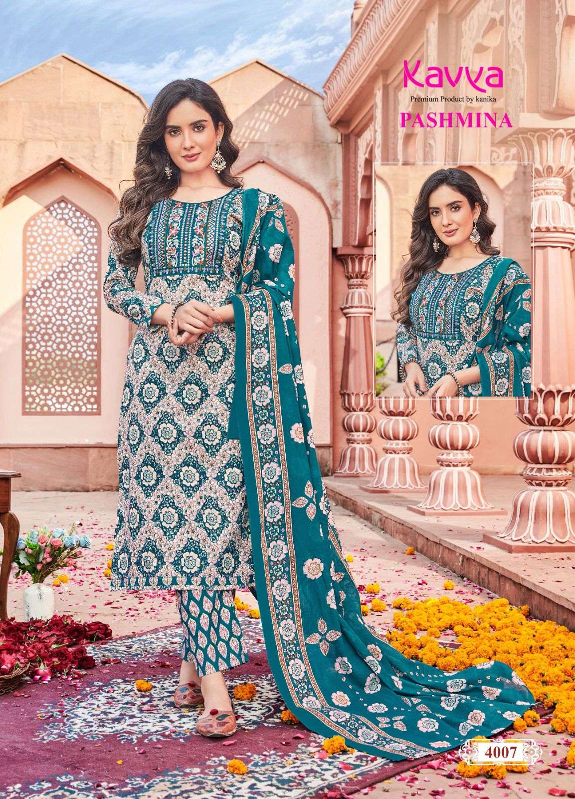 KAVYA  PASHMINA VOL 4 KURTI COMBO SET 