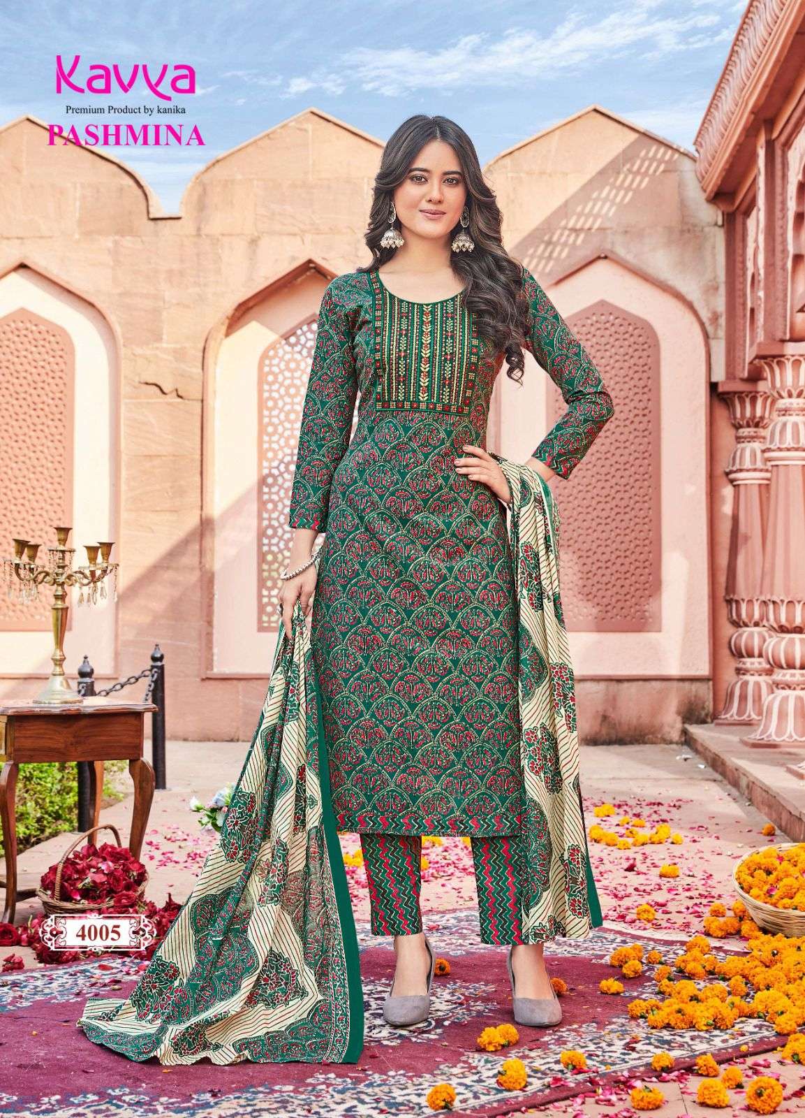 KAVYA  PASHMINA VOL 4 KURTI COMBO SET 