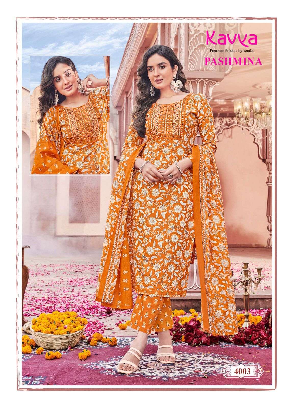 KAVYA  PASHMINA VOL 4 KURTI COMBO SET 