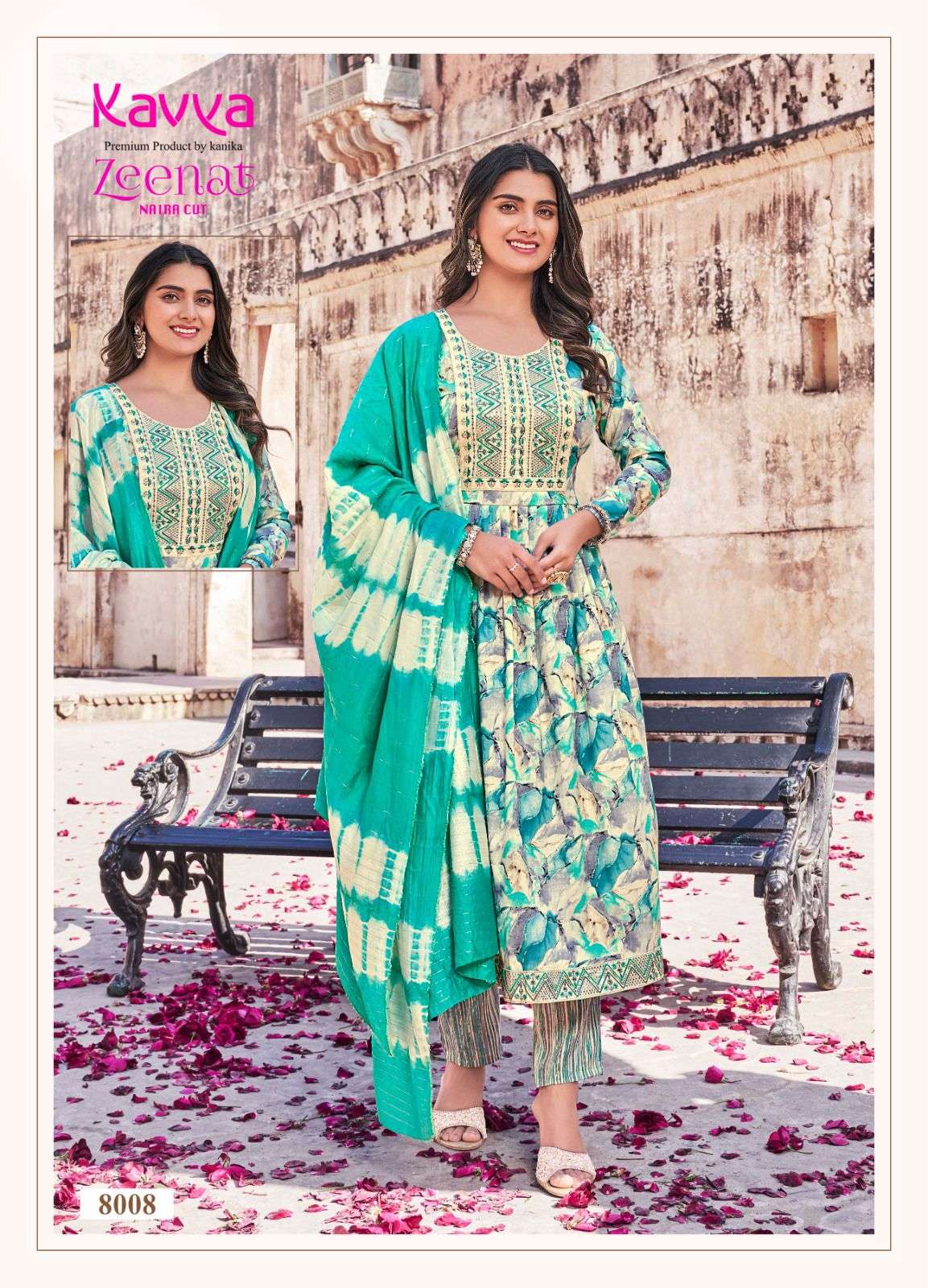KAVYA ZEENAT VOL 8 NAIRA PATTERN KURTI COMBO SET 