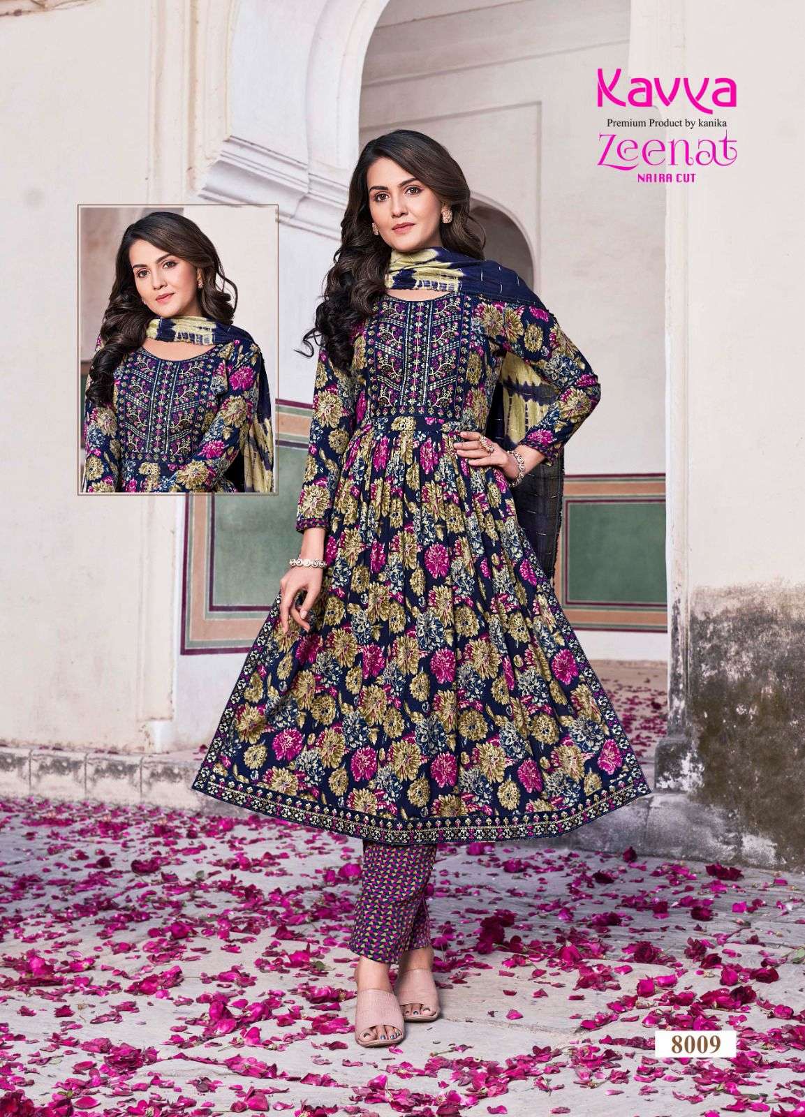 KAVYA ZEENAT VOL 8 NAIRA PATTERN KURTI COMBO SET 