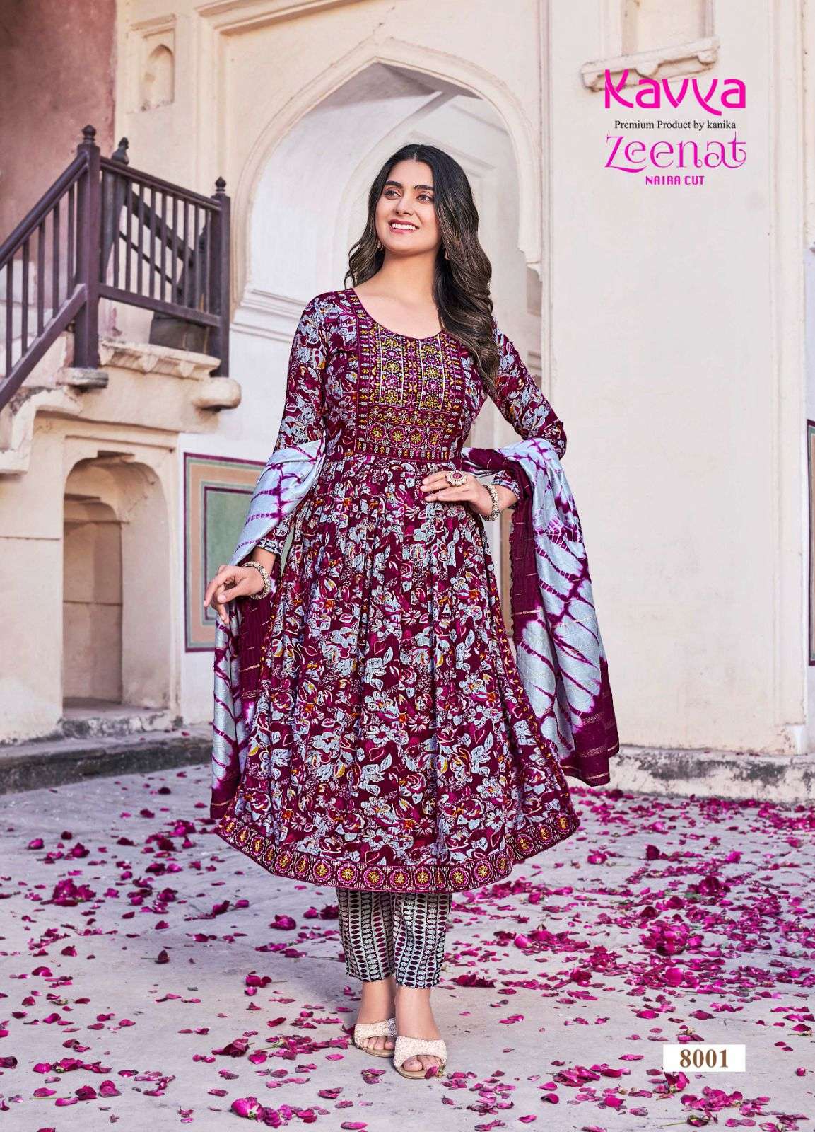 KAVYA ZEENAT VOL 8 NAIRA PATTERN KURTI COMBO SET 