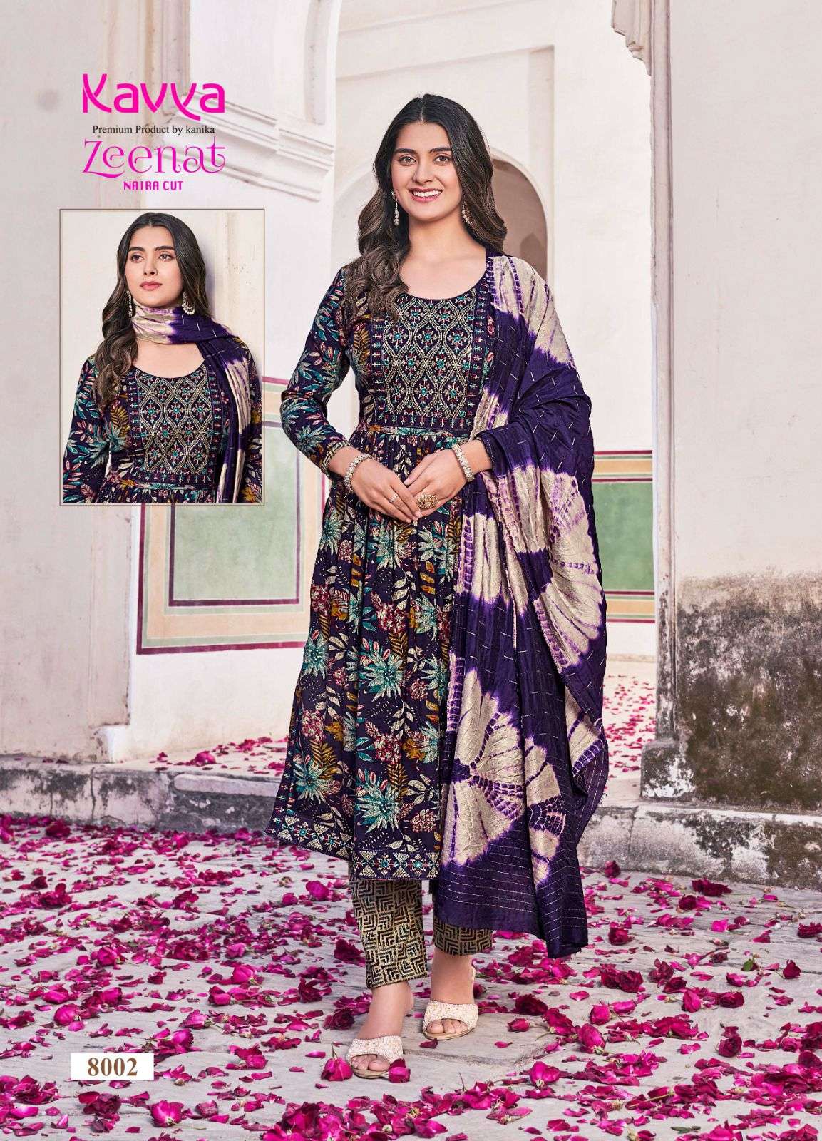 KAVYA ZEENAT VOL 8 NAIRA PATTERN KURTI COMBO SET 