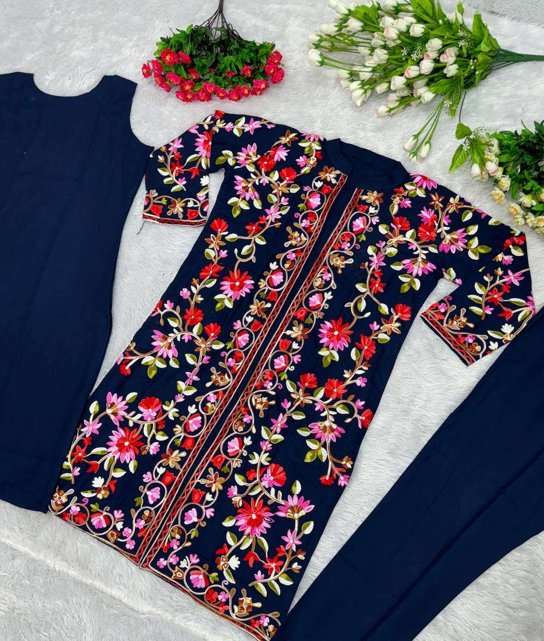KF 1621 KURTI KOTI SET