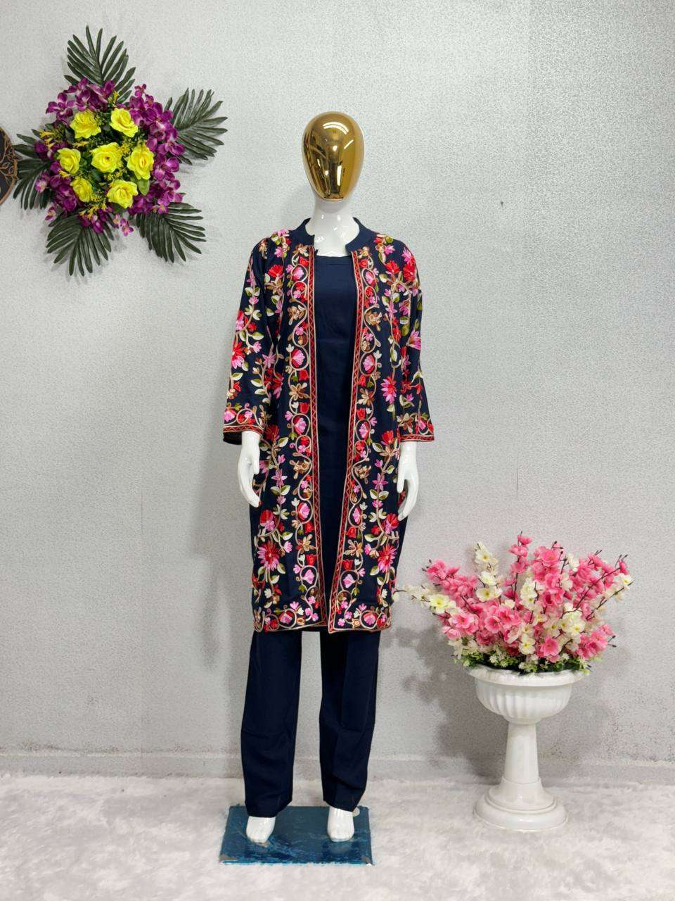 KF 1621 KURTI KOTI SET