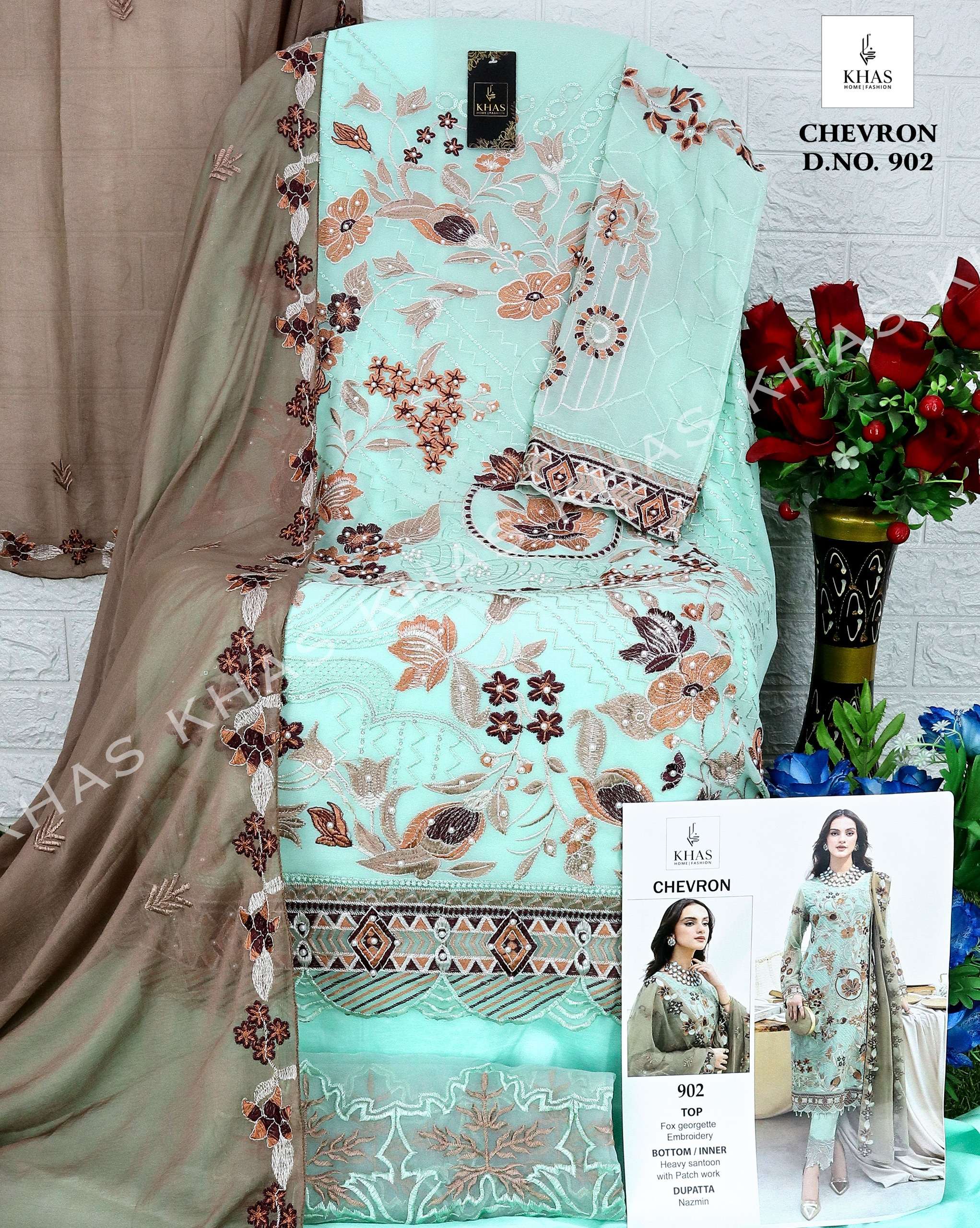 KHAS FASHION CHEVRON PAKISTANI GEORGETTE SUIT