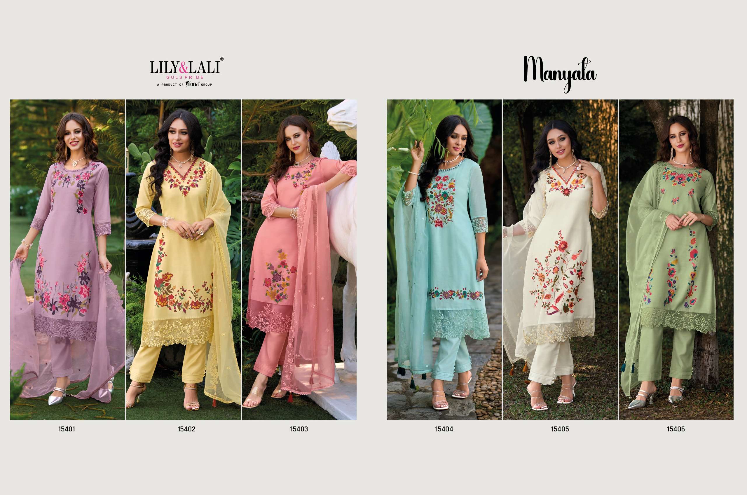 LILY AND LALI MANYATA DESIGNER KURTI COMBO SET 