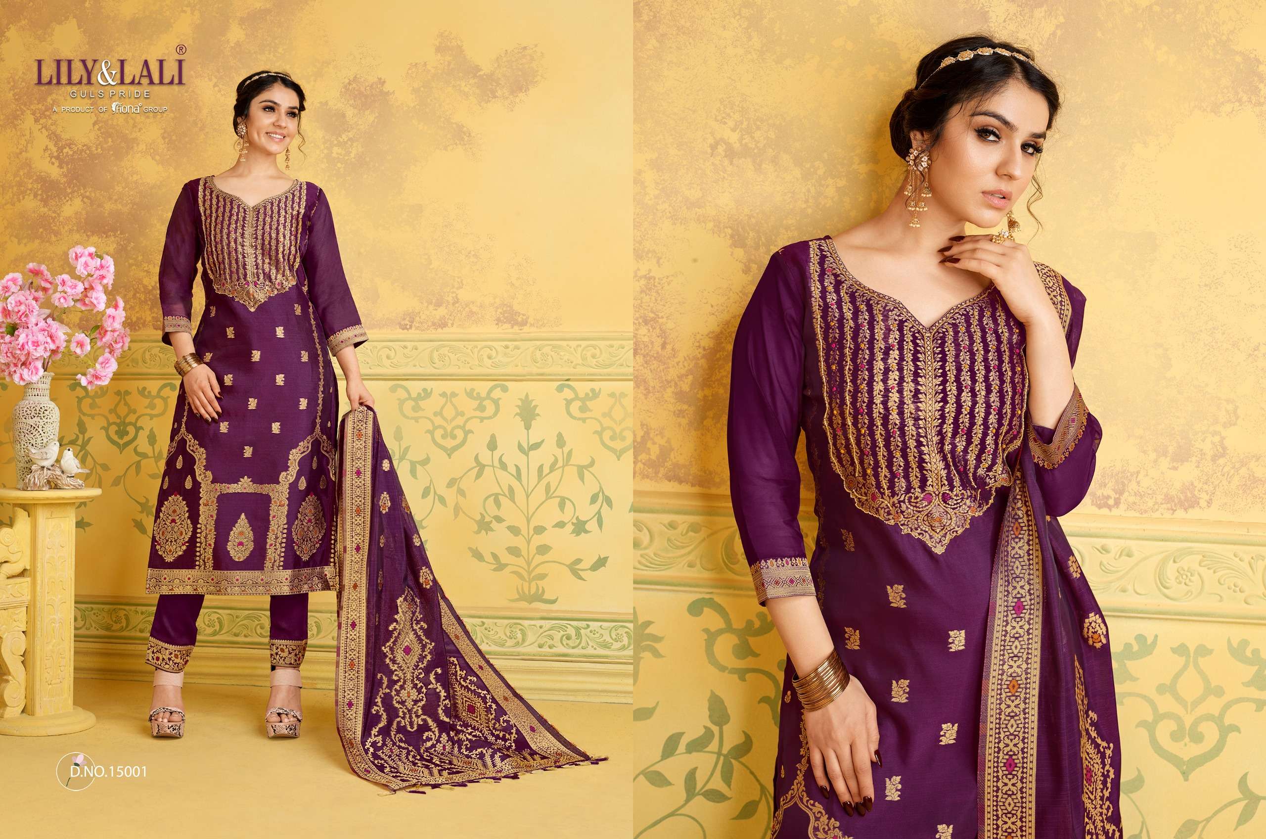 LILY AND LALI SILKYNESS JACQUARD DESIGNER SUIT