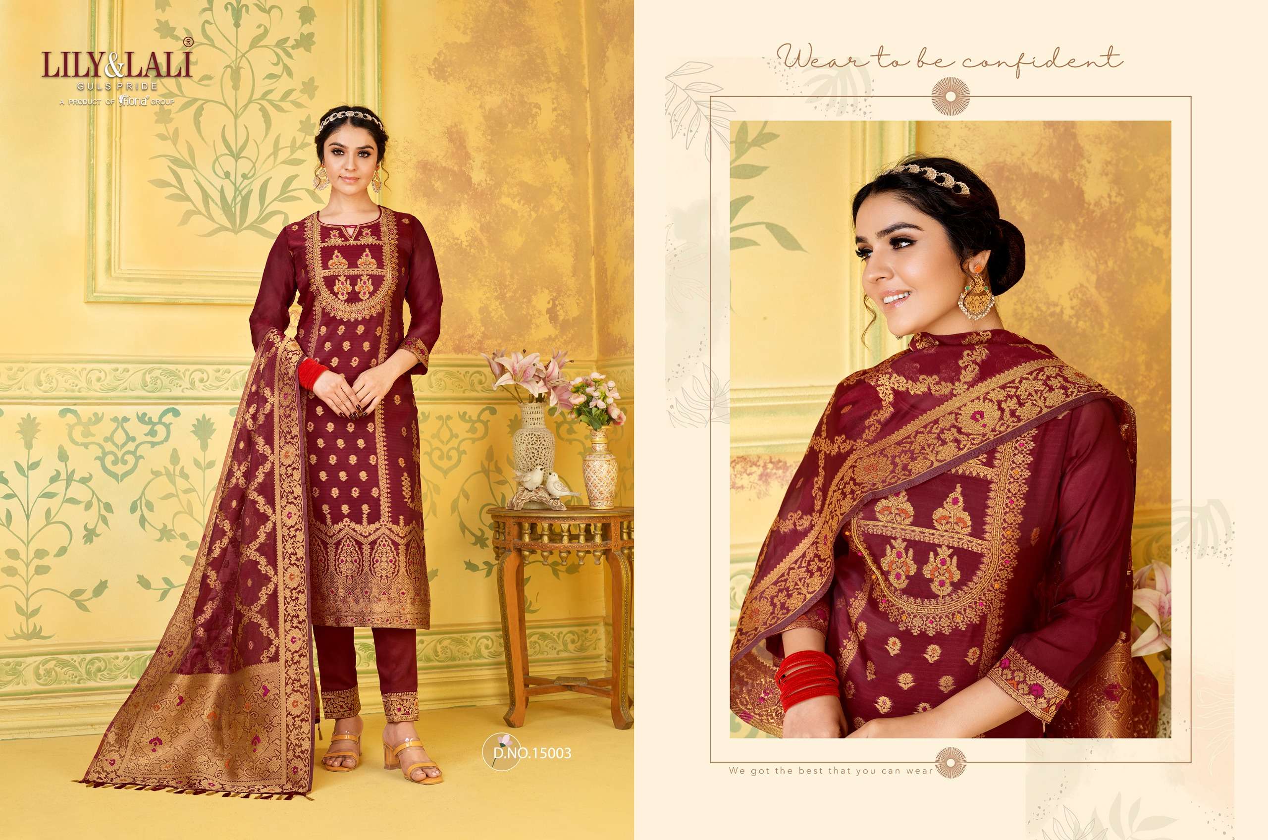 LILY AND LALI SILKYNESS JACQUARD DESIGNER SUIT