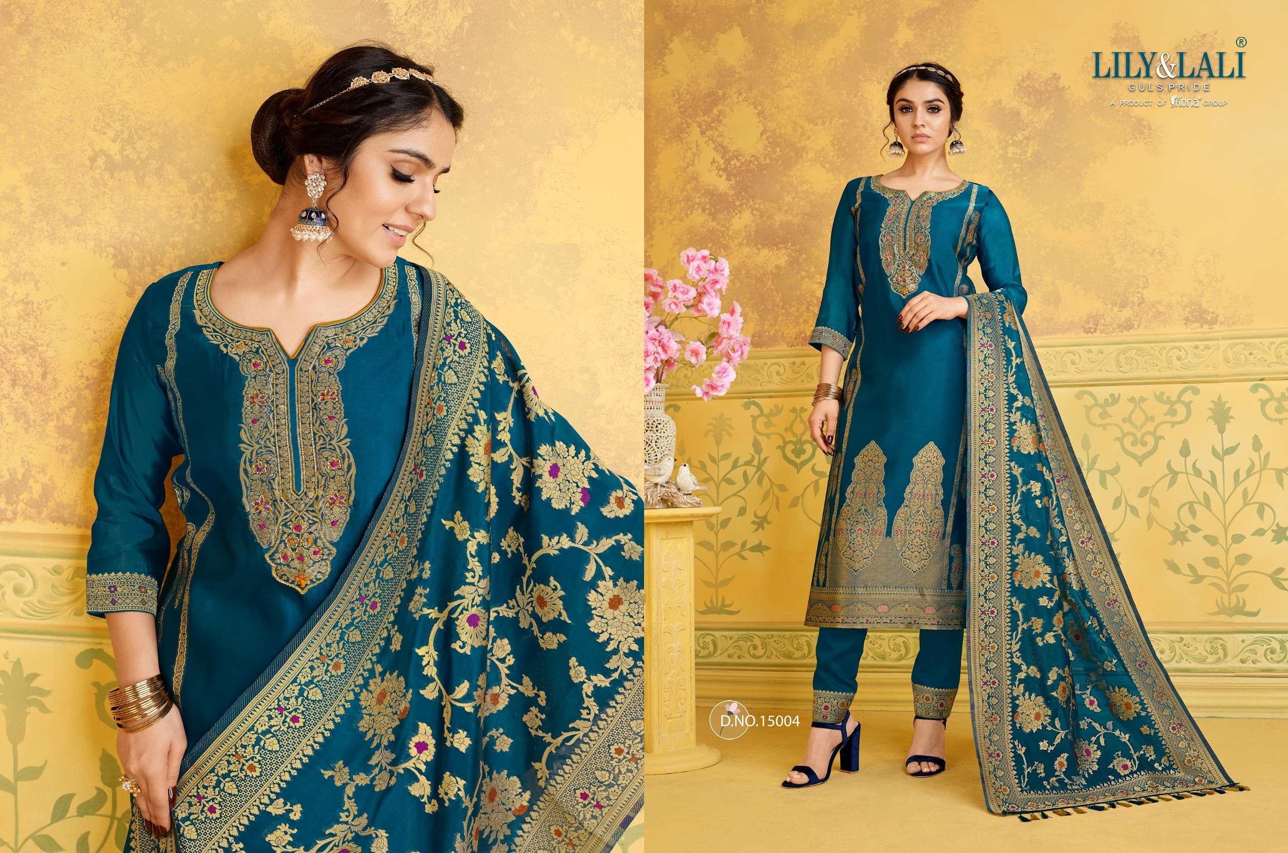 LILY AND LALI SILKYNESS JACQUARD DESIGNER SUIT