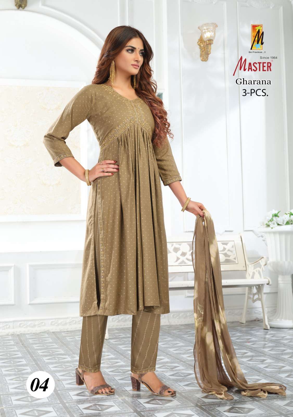 MASTER GHARANA ALIA CUT PATTERN KURTI COMBO SET 