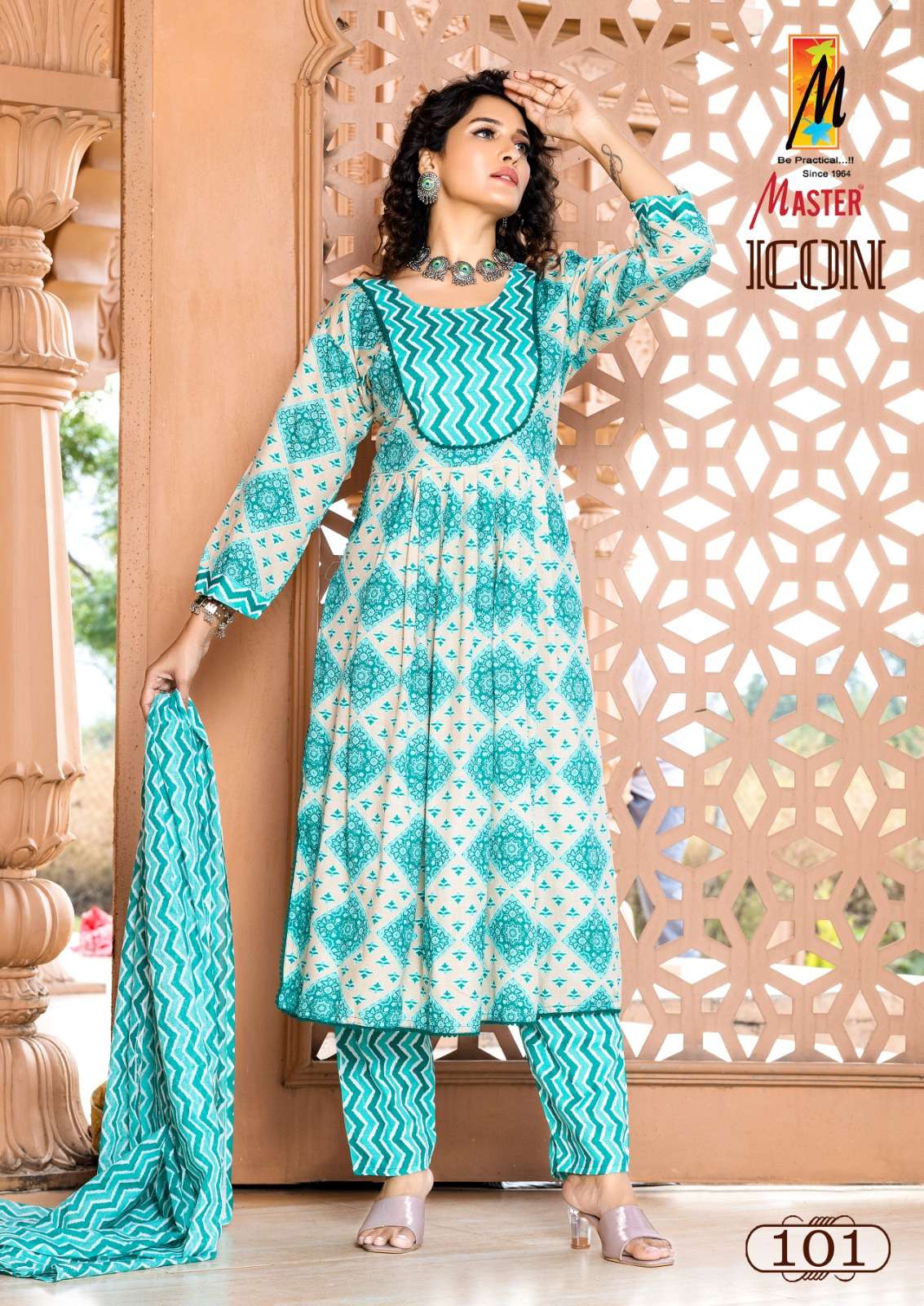 MASTER ICONI FANCY NAIRA CUT PATTERN KURTI COMBO SET 