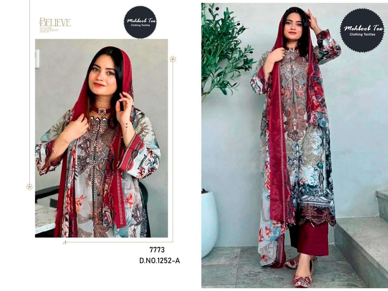 MEHBOOB TEX D NO 1252 COTTON FANCY SALWAR KAMEEZ