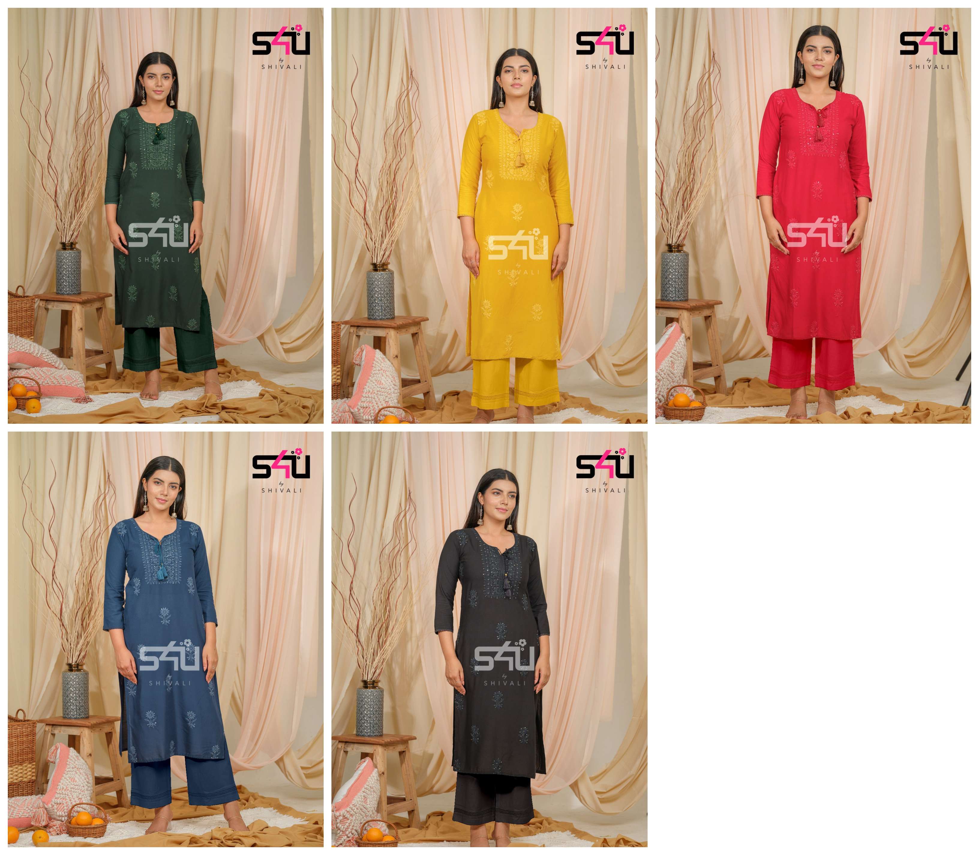 MF CHIKANKARI COLLECTION KURTI WITH PLAZZO SET