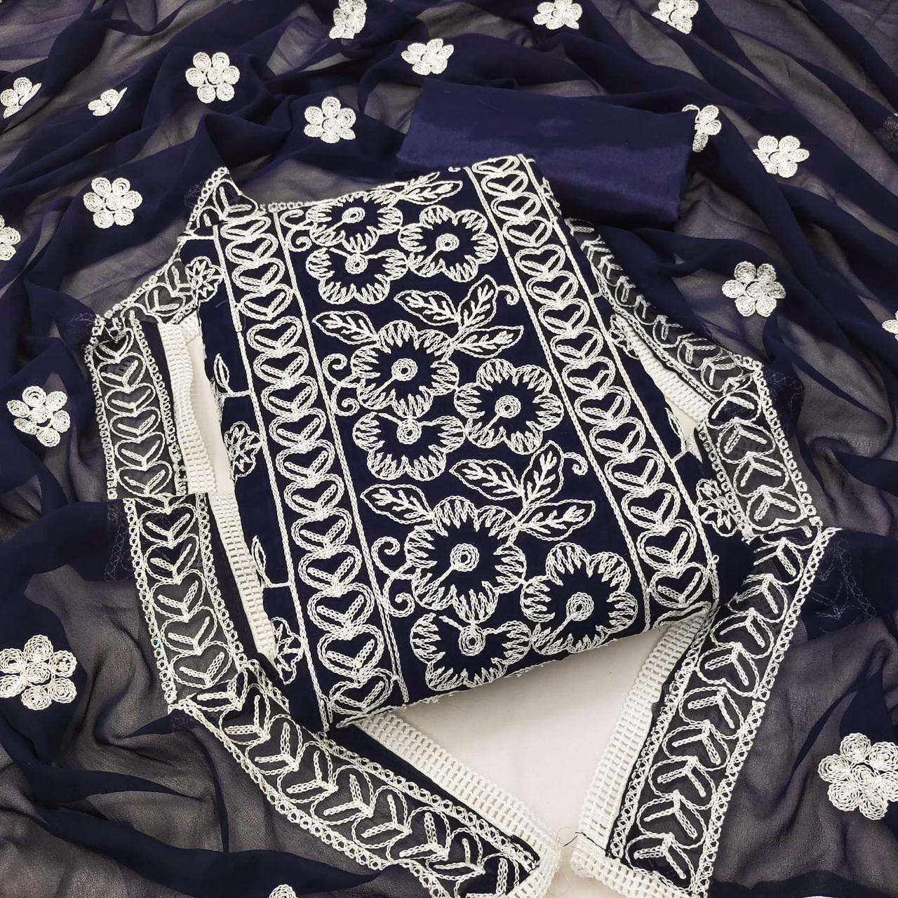 MF HEENA GEORGETTE FANCY EMROIDERY SUITS