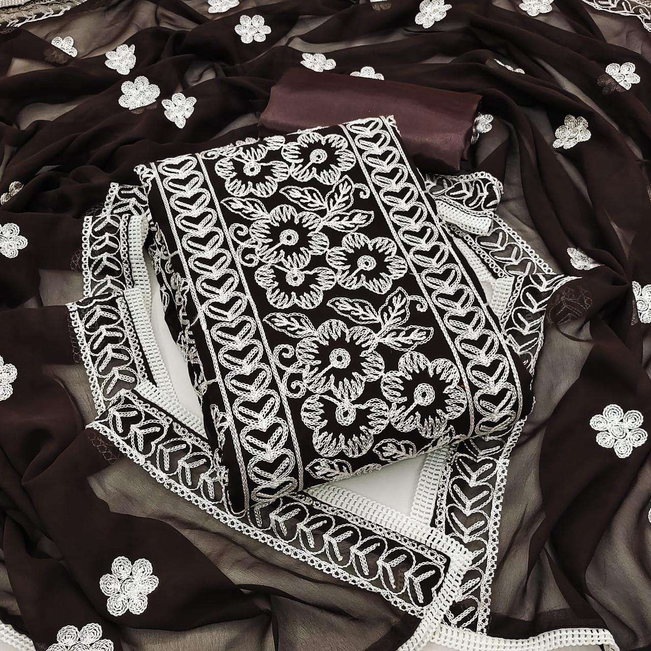 MF HEENA GEORGETTE FANCY EMROIDERY SUITS