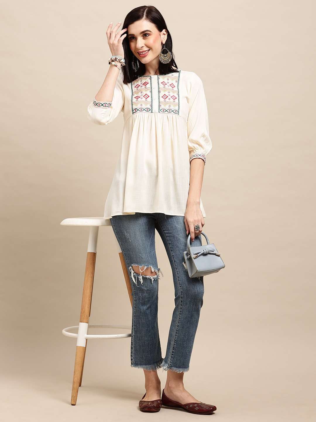MF SAIBA RAYON WESTERN SHORT TOP COLLECTION