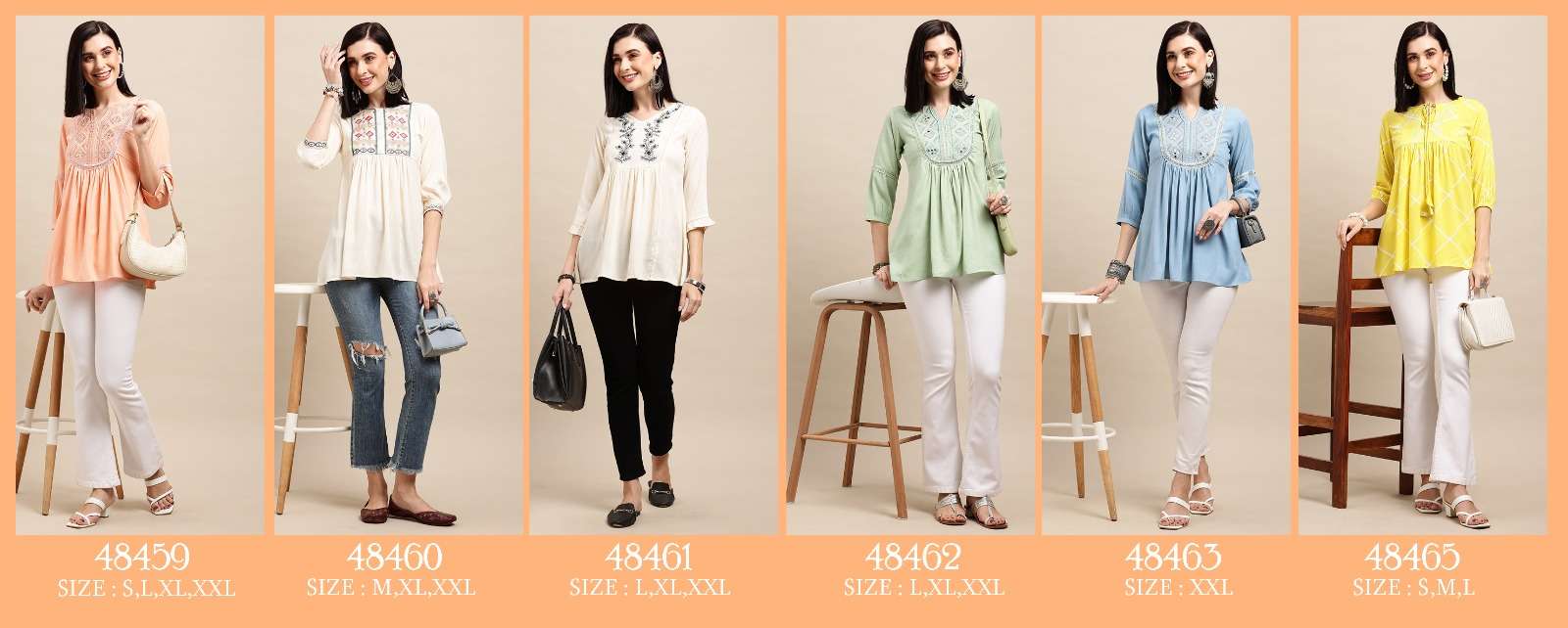 MF SAIBA RAYON WESTERN SHORT TOP COLLECTION