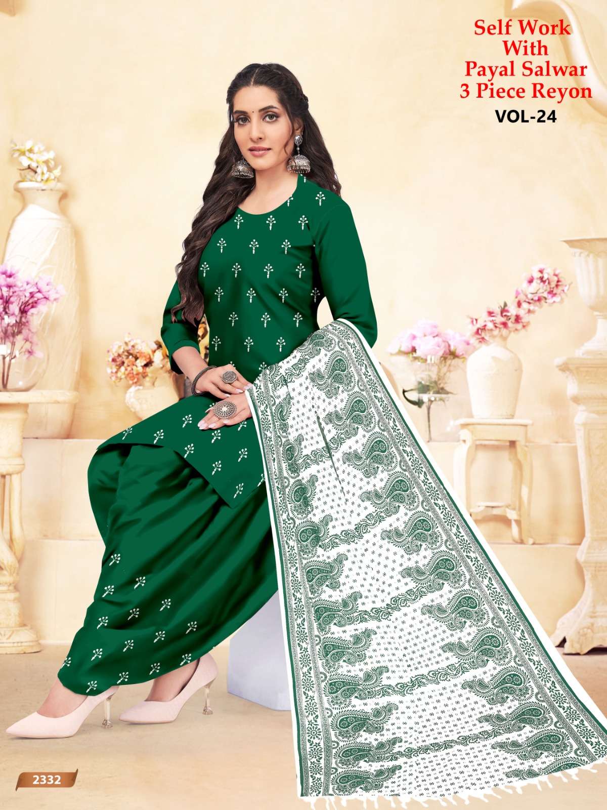 MF SELF WORK VOL 24 RAYON PATIYALA SUITS