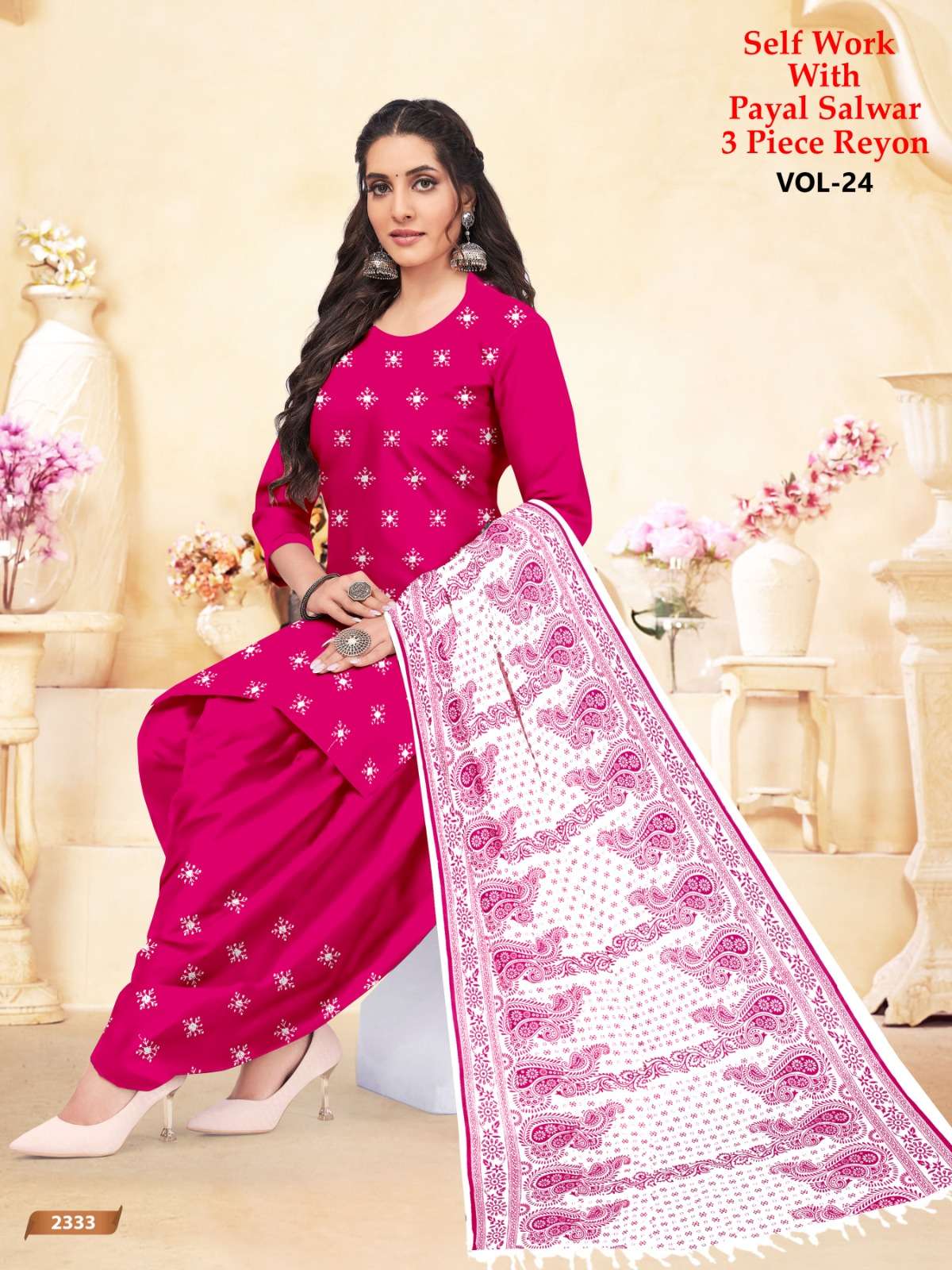 MF SELF WORK VOL 24 RAYON PATIYALA SUITS