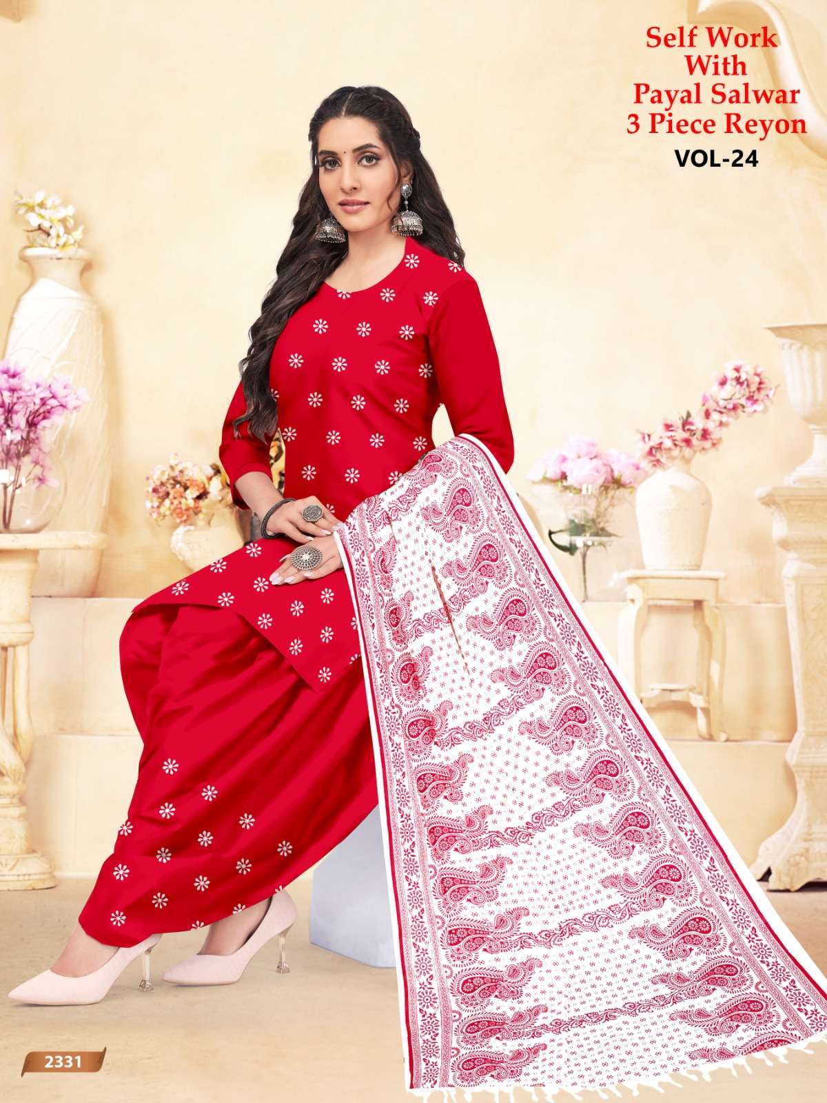 MF SELF WORK VOL 24 RAYON PATIYALA SUITS