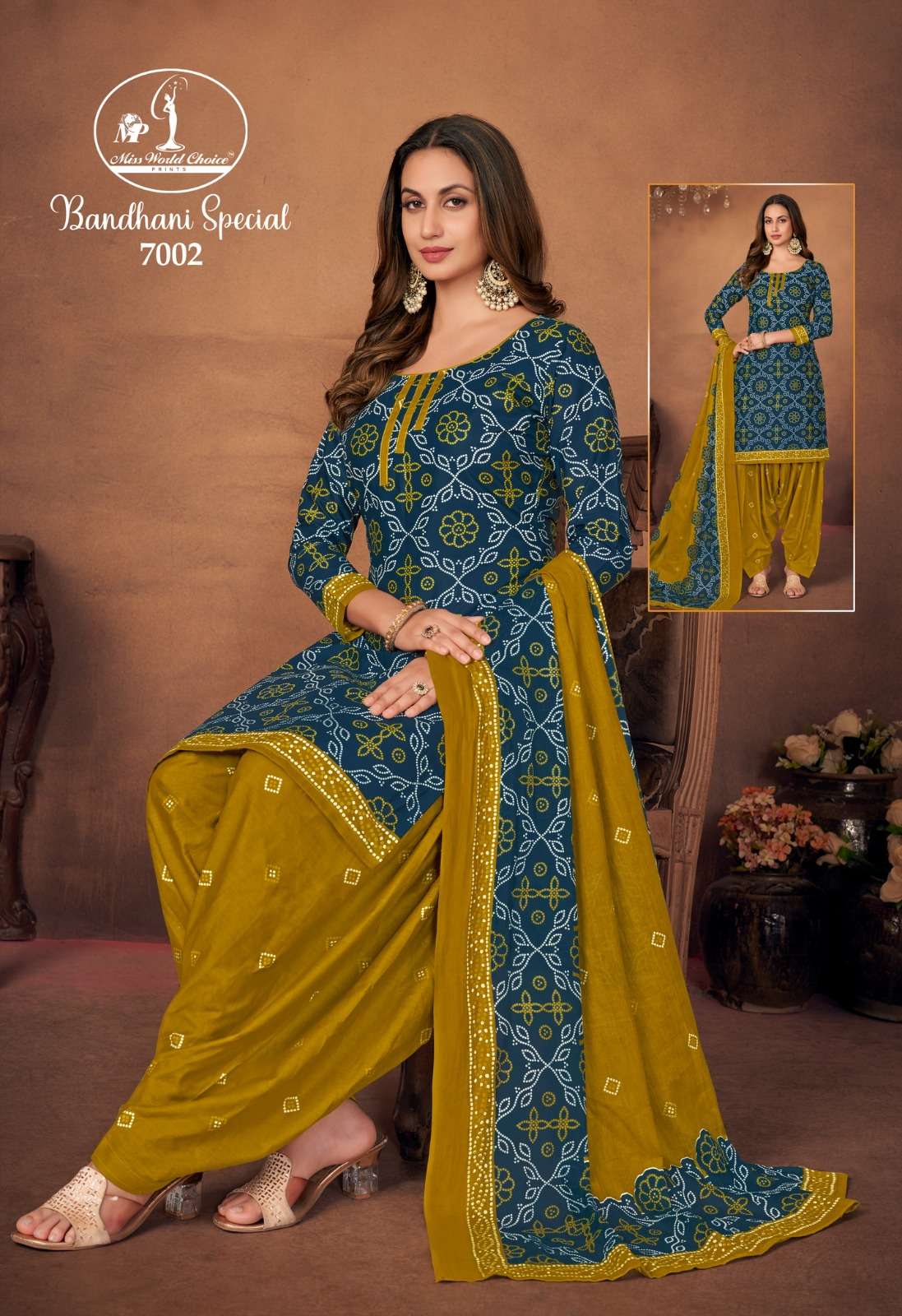 MISS WORLD CHOICE BANDHANI SPECIAL VOL 7 COTTON DRESS MATERIAL