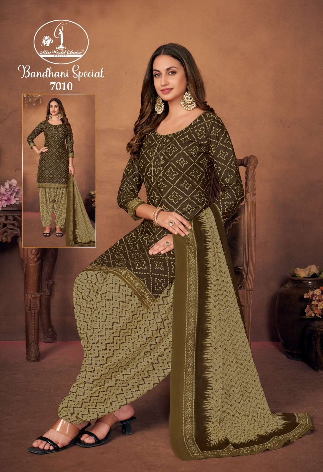  MISS WORLD CHOICE BANDHANI SPECIAL VOL 7 COTTON DRESS MATERIAL