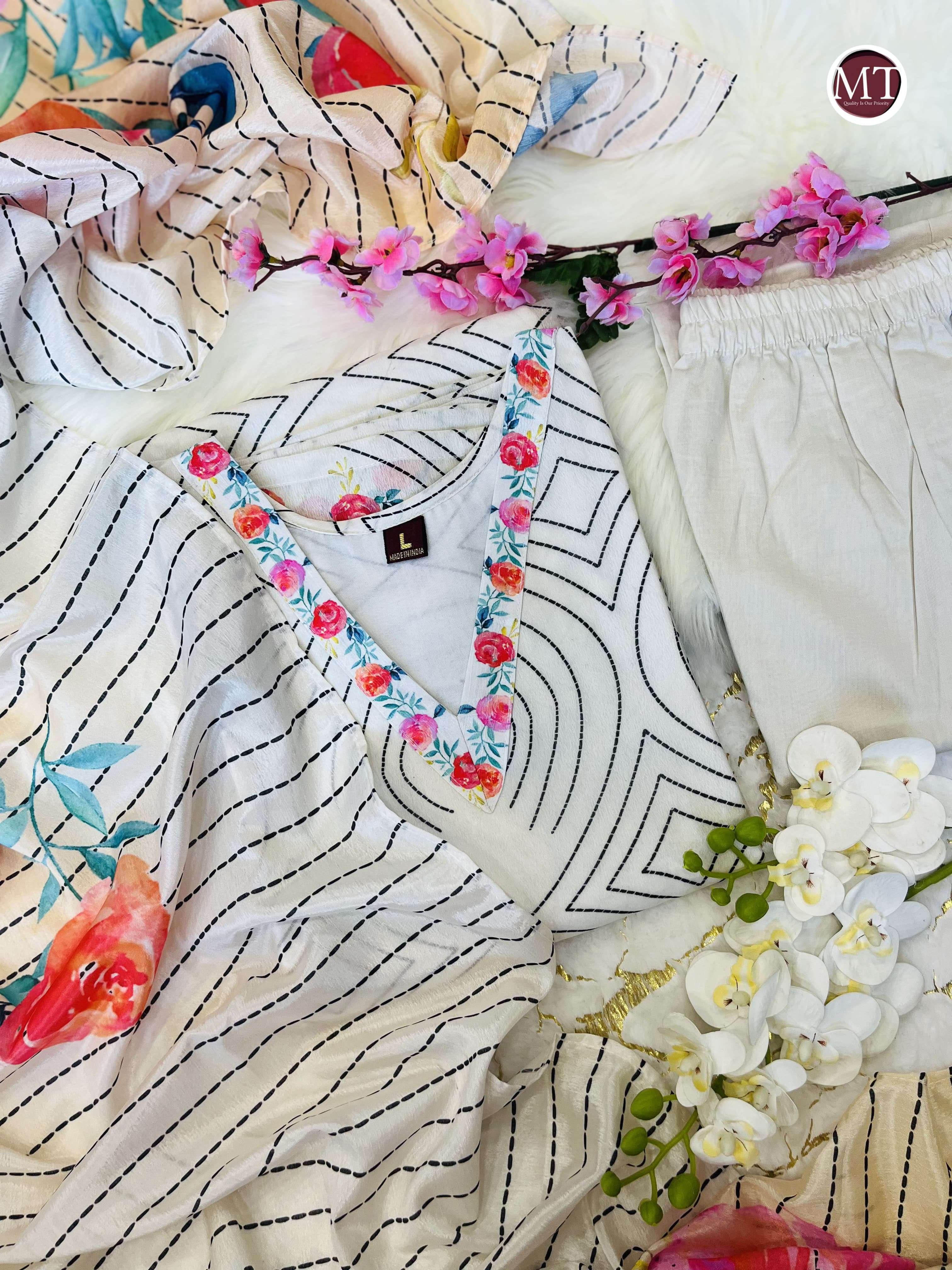 MRT WHITE KURTI SET