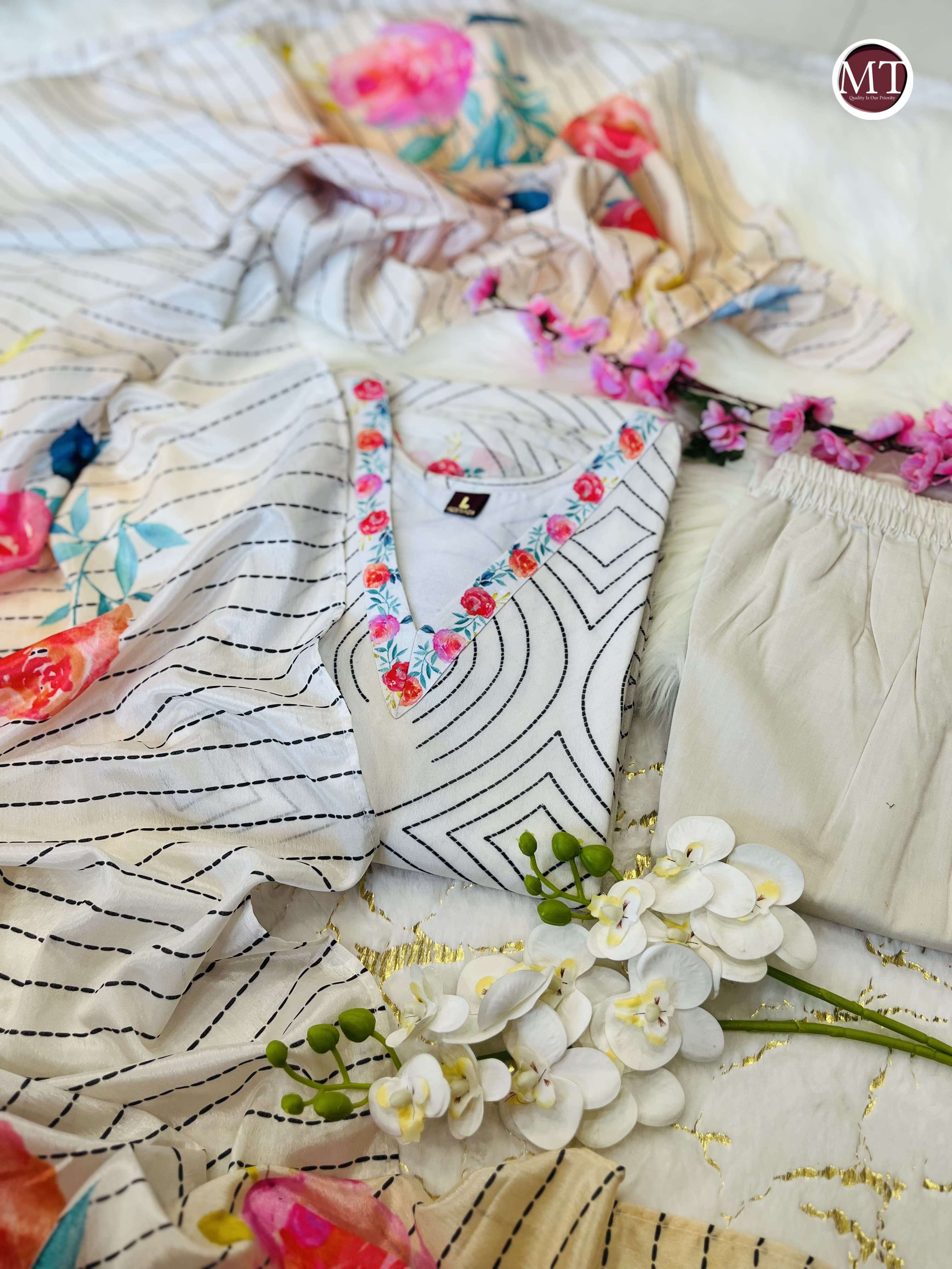 MRT WHITE KURTI SET