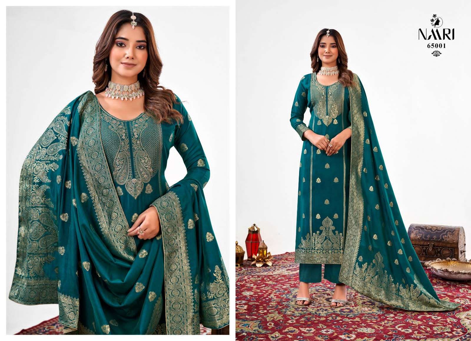 NAARI NYASA SWAROVSKI DESIGNER DOLA JACQUARD SUIT